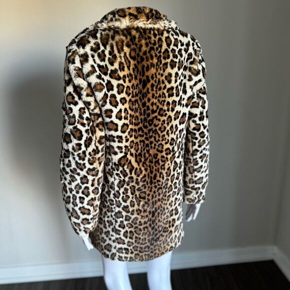 LOFT Leopard Print Faux Fur Sherpa Coat XS NWT - Picture 5 of 8